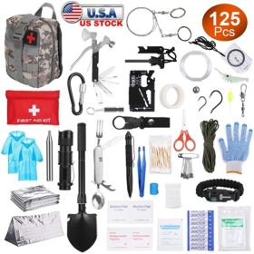 125 in 1 Survival Kits, Gifts for Men, Professional Survival Gear Equipment Tools First Aid Supplies for SOS Emergency Tactical Hiking Hunting Disaste