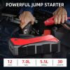 DBPOWER 1000A Portable Car Jump Starter (UP to 7.0L Gas, 5.5L Diesel Engine), 12V Lithium-Ion Auto Battery Booster, Power Pack with LCD Screen Clamp C