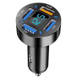 66W 4 Ports USB Car Charger Fast Charging PD Quick Charge 3.0 USB C Car Phone Charger Adapter For iPhone 13 (Plug Type: 3USB QC3.0)