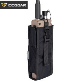 IDOGEAR Tactical Radio Pouch For Walkie Talkie Holder MOLLE MBITR TRI PRC-148 PRC152 Outdoor Sports Molle Tool Pouch 3553 (Color: Black)