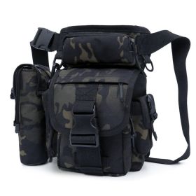 ANTARCTICA Waterproof Military Tactical Drop Leg Pouch Bag Type B Cross Over Leg Rig Outdoor Bike Cycling Hiking Thigh Bag (Color: Dark Black)