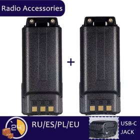 For Walkie Talkie BF-F8HP UV5R UV-5RE BF-F9 5RB 5RL GT-5R Radios Extended UV-5R Battery 3800 MAh USB C Charger Enlarged (Color: 3800mAh-2PCS)