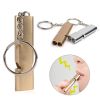 Portable Aluminum Safety Whistle For Outdoor Camping Backpacking Hiking; Emergency Survival Tool