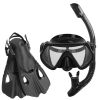 Snorkeling Gear Mask Fin Snorkel Set with Diving Mask Dry Top Snorkel Adjustable Swim Fins for Swimming Snorkeling Travel Diving