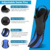 Snorkeling Gear Mask Fin Snorkel Set with Diving Mask Dry Top Snorkel Adjustable Swim Fins for Swimming Snorkeling Travel Diving