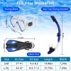 Snorkeling Gear Mask Fin Snorkel Set with Diving Mask Dry Top Snorkel Adjustable Swim Fins for Swimming Snorkeling Travel Diving