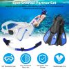 Snorkeling Gear Mask Fin Snorkel Set with Diving Mask Dry Top Snorkel Adjustable Swim Fins for Swimming Snorkeling Travel Diving